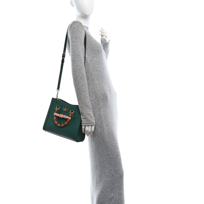 Gucci Textured Dollar Calfskin Web Small Diana Tote Bag Green 2 of 9