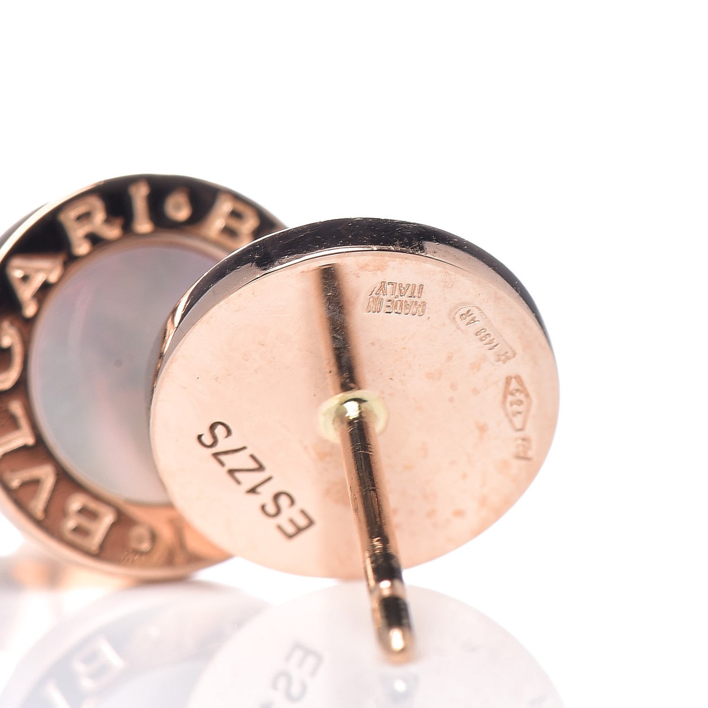 18K Rose Gold Mother of Pearl BVLGARI BVLGARI Stud Earrings