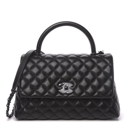 Chanel Caviar Quilted Small Coco Handle Flap So Black 1 of 11