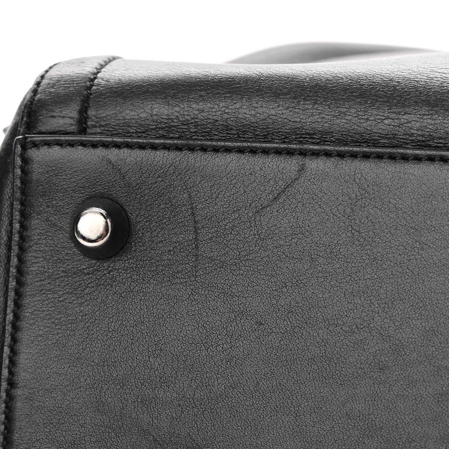 Christian Louboutin Calfskin Justine Spikes Hobo Black 10 of 14