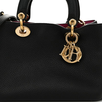 Christian Dior Bullcalf Small Diorissimo Tote Black Rose Indien 7 of 12