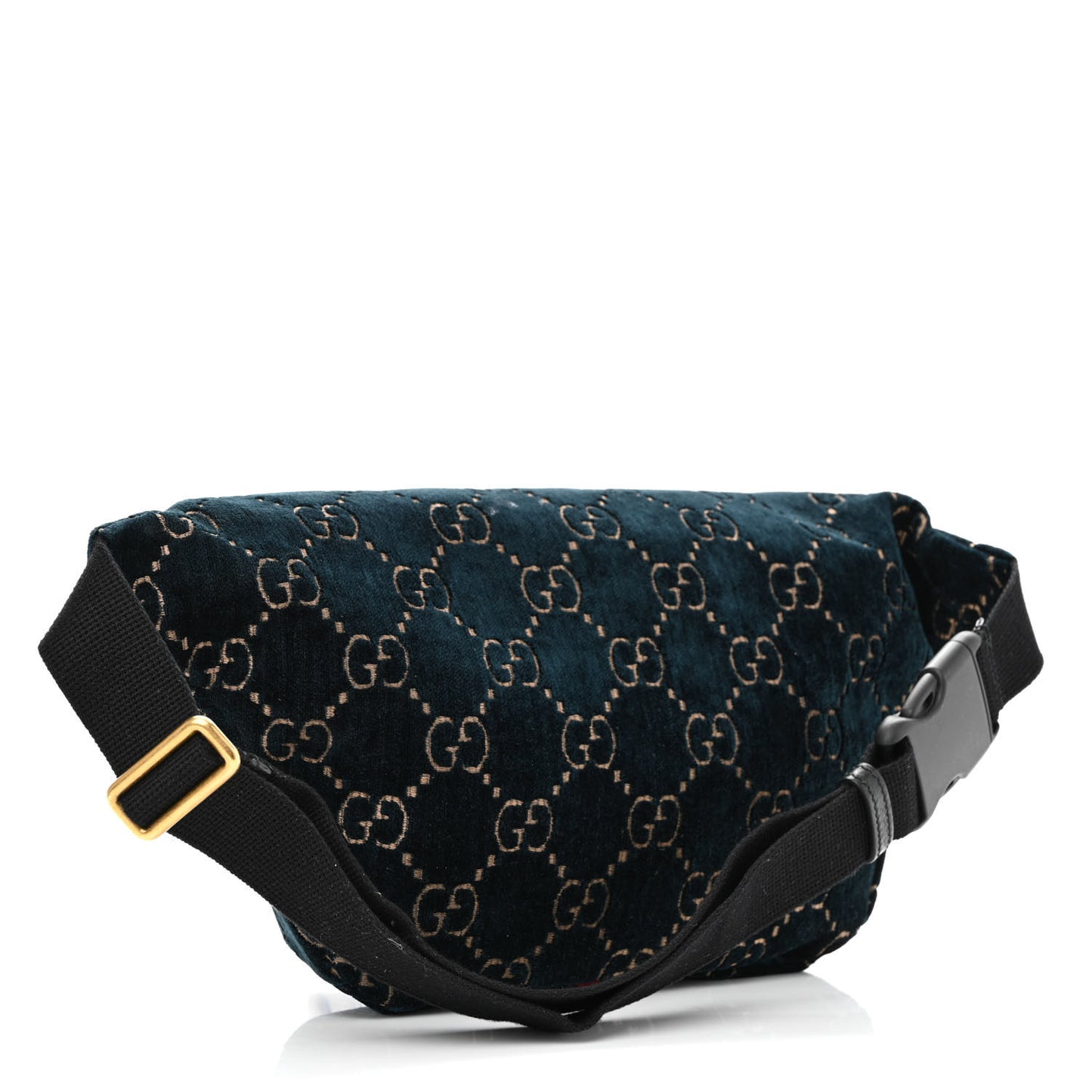Velvet GG Monogram Web Belt Bag Blue Beige