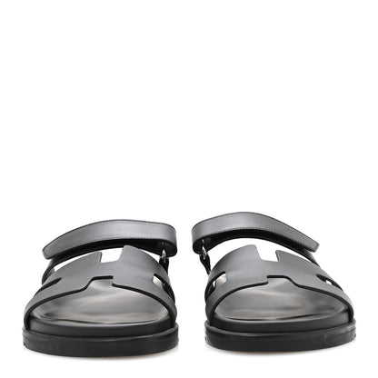 Hermes Calfskin Womens Chypre Sandals 40.5 Black 3 of 9