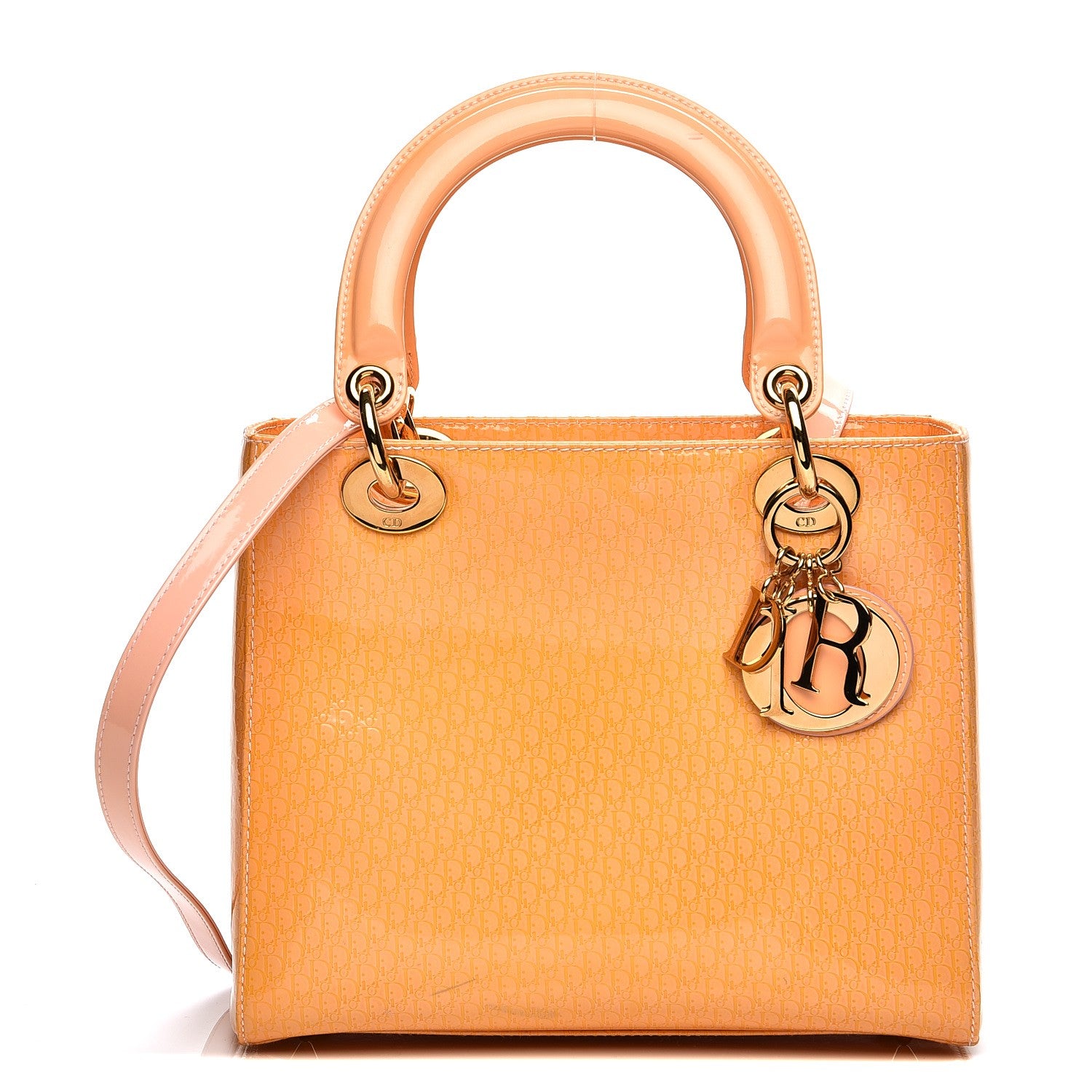 Christian Dior Patent Diorissimo Medium Lady Dior Orange 1 of 10