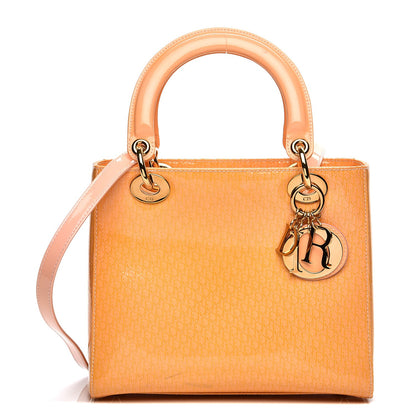 Christian Dior Patent Diorissimo Medium Lady Dior Orange 1 of 10