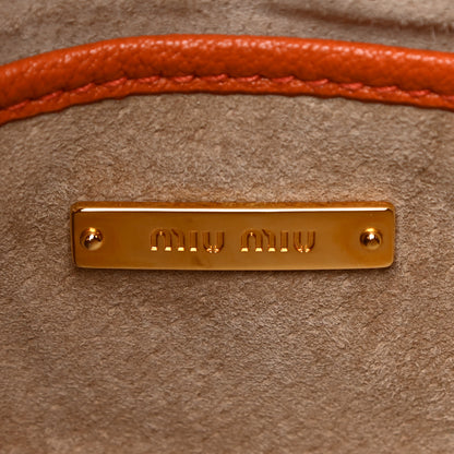 Miu Miu Goatskin Madras Shoulder Bag Papaya 5 of 13