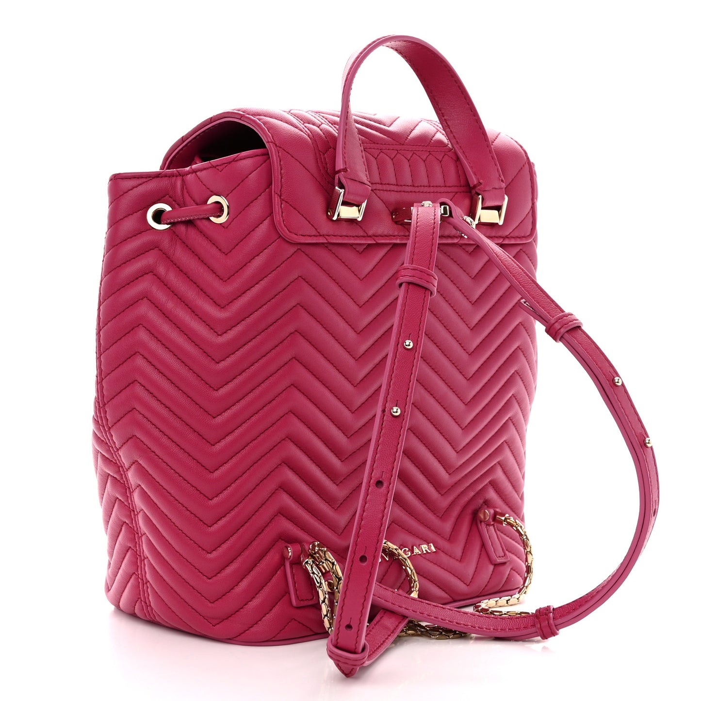 Calfskin Quilted Serpenti Forever Backpack Plum
