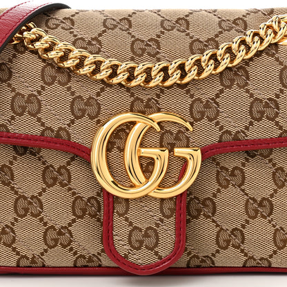 Gucci Monogram Azalea Calfskin Matelasse Diagonal Mini GG Marmont Shoulder Bag Beige Ebony New Cherry Red 8 of 10