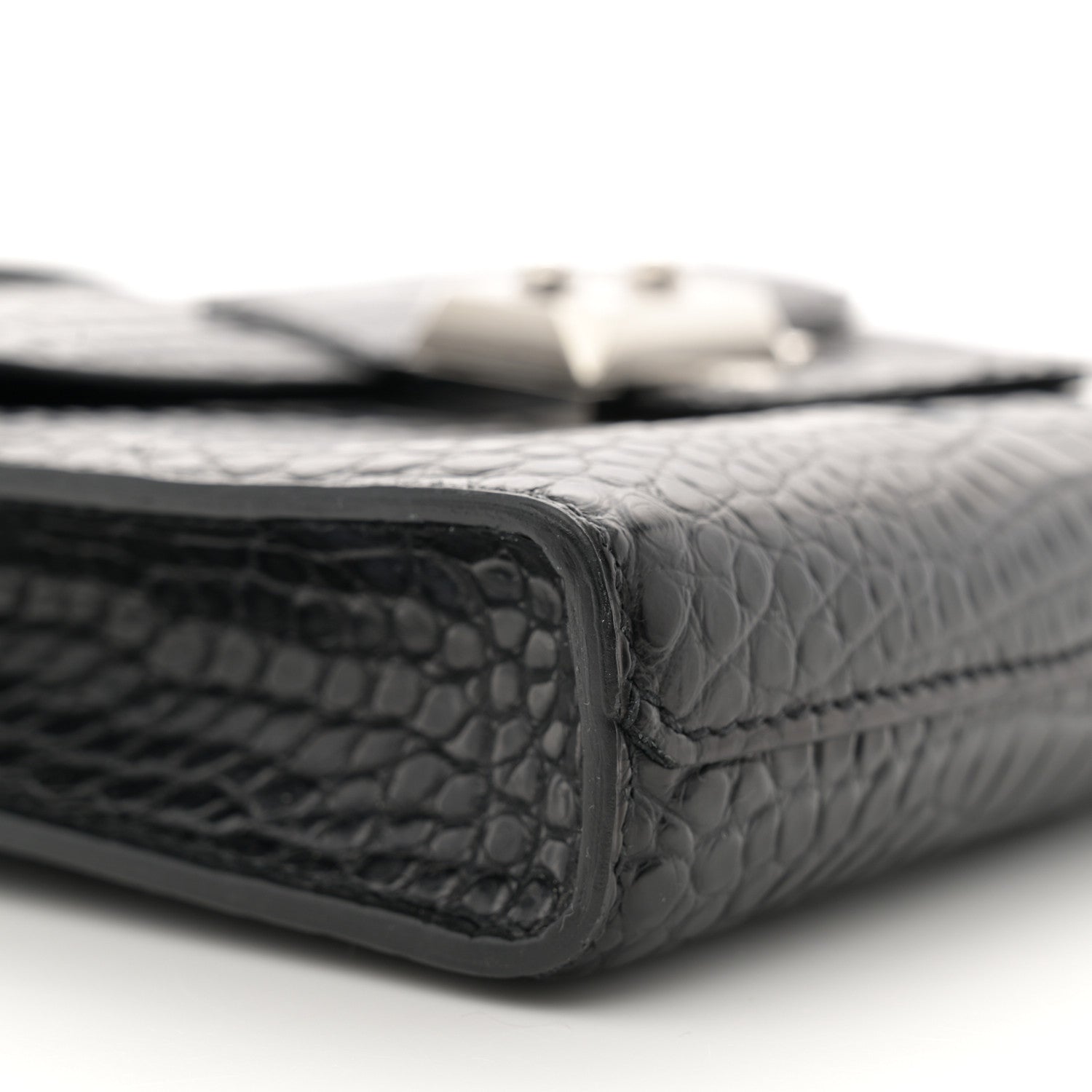 Hermes Matte Alligator Sac A Depeches 21 Messenger Bag Black 9 of 10