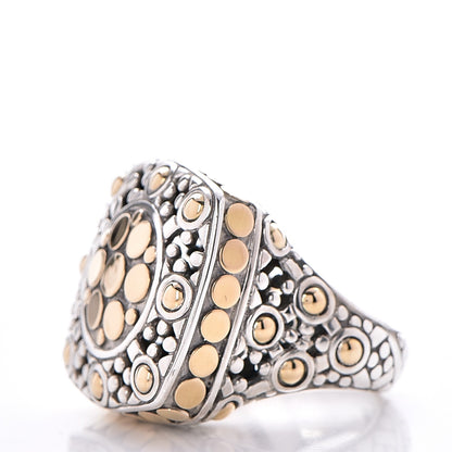John Hardy Sterling Silver 18K Yellow Gold Jaisalmer Dot Square Ring 54 7 3 of 7