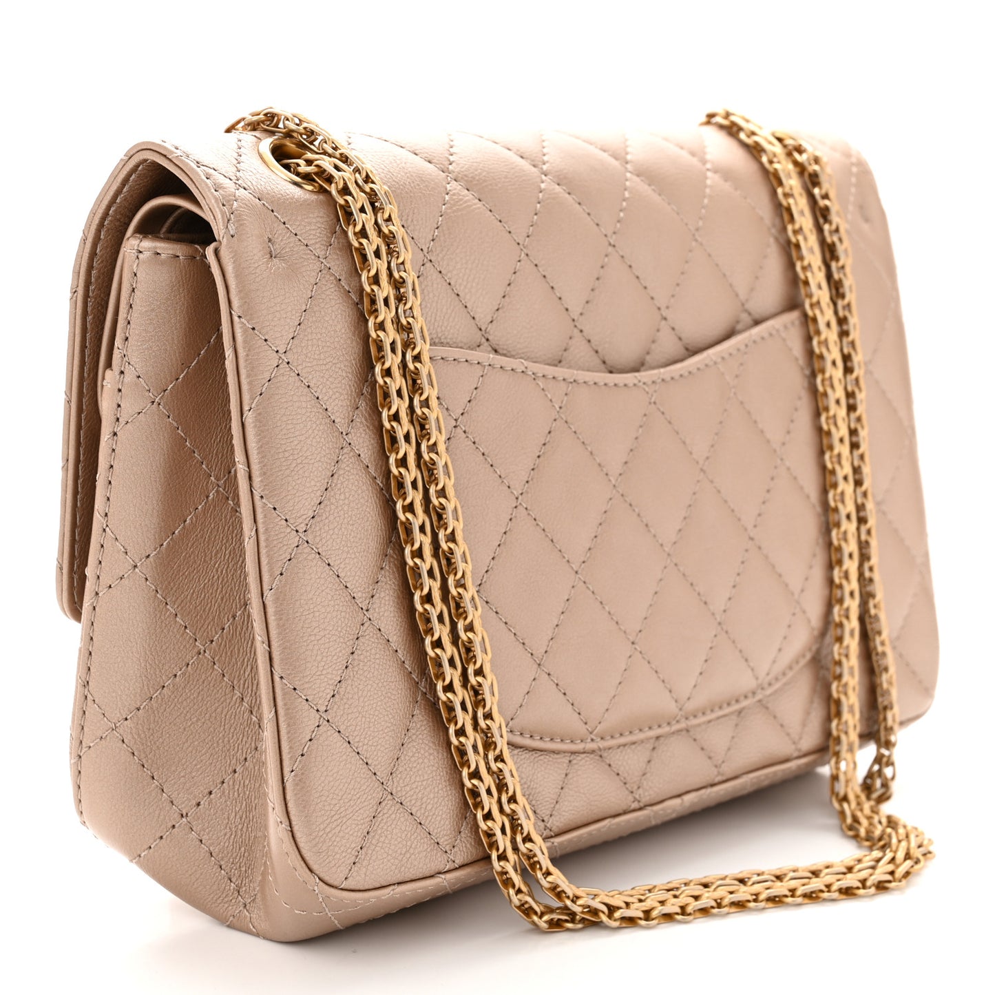 Metallic Calfskin Quilted 2.55 Reissue 226 Flap Dark Gold