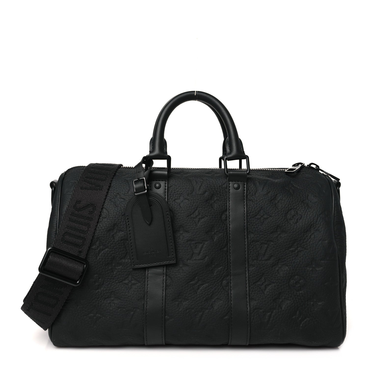 Louis Vuitton Monogram Taurillon Keepall Bandouliere 35 Black 1 of 9
