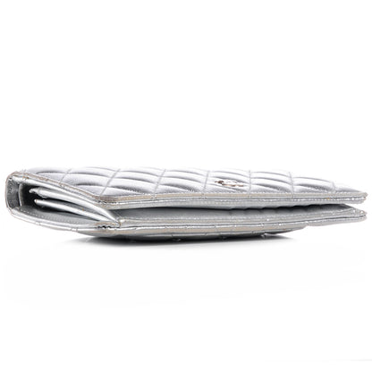 Chanel Lambskin Yen Wallet Silver 4 of 7