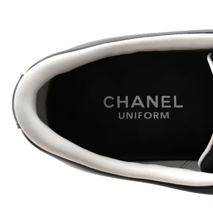Chanel Calfskin CC Uniform Womens Sneakers 40 Black 8 of 9