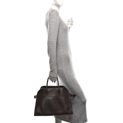 The Row Polished Saddle Calfskin Soft Margaux 15 Chestnut 2 of 10