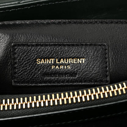Saint Laurent Calfskin Y Quilted Monogram Small Loulou Chain Satchel Dark Mint 6 of 15