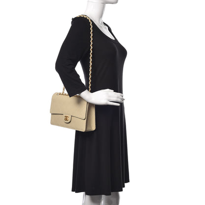Chanel Caviar Stitch Medium Single Flap Beige Clair 2 of 15