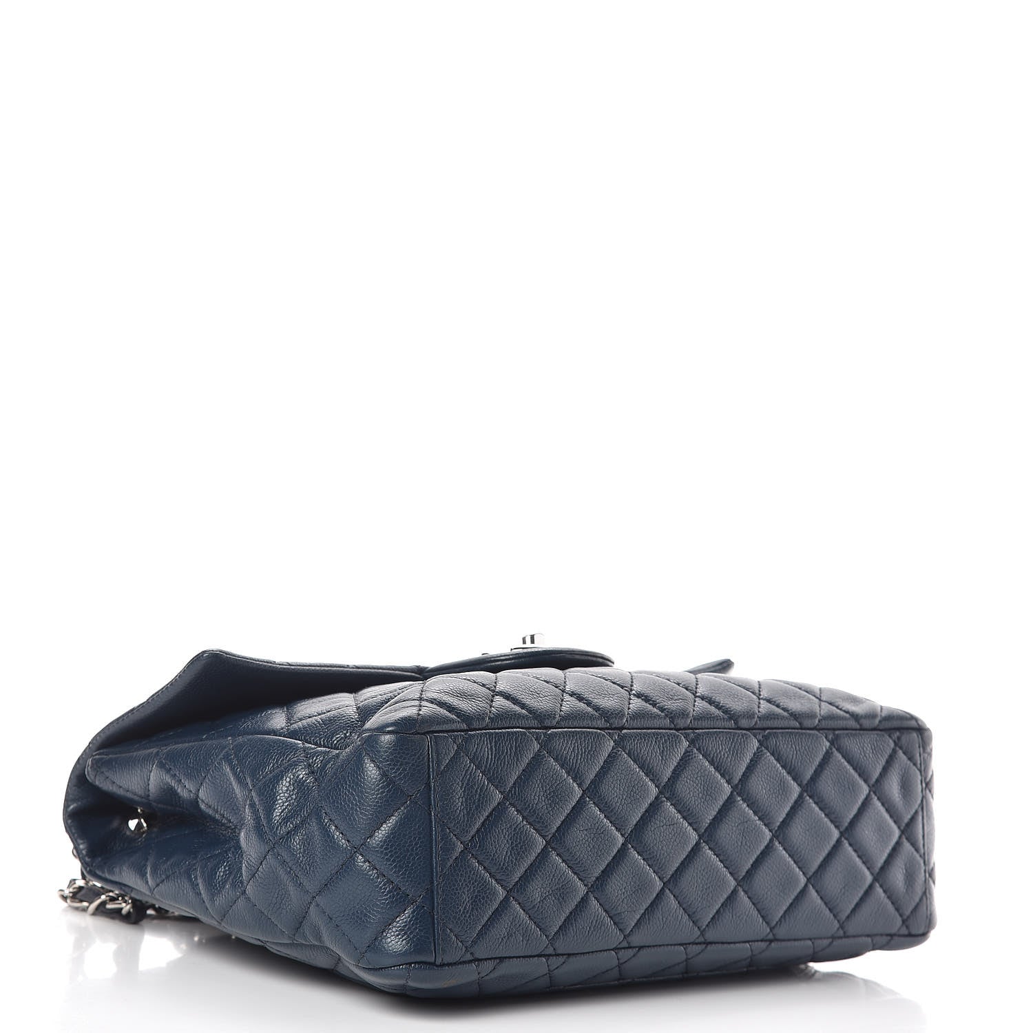 Chanel Washed Caviar Quilted Maxi Single Flap Blue 4 of 19
