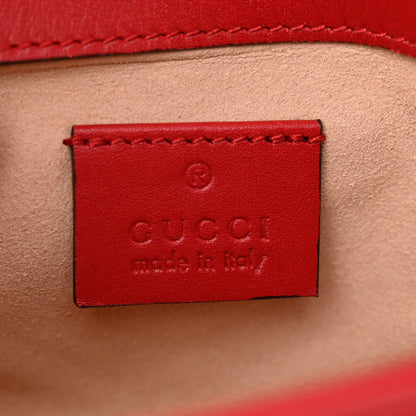 Gucci Calfskin Matelasse Super Mini GG Marmont Shoulder Bag Hibiscus Red 6 of 11