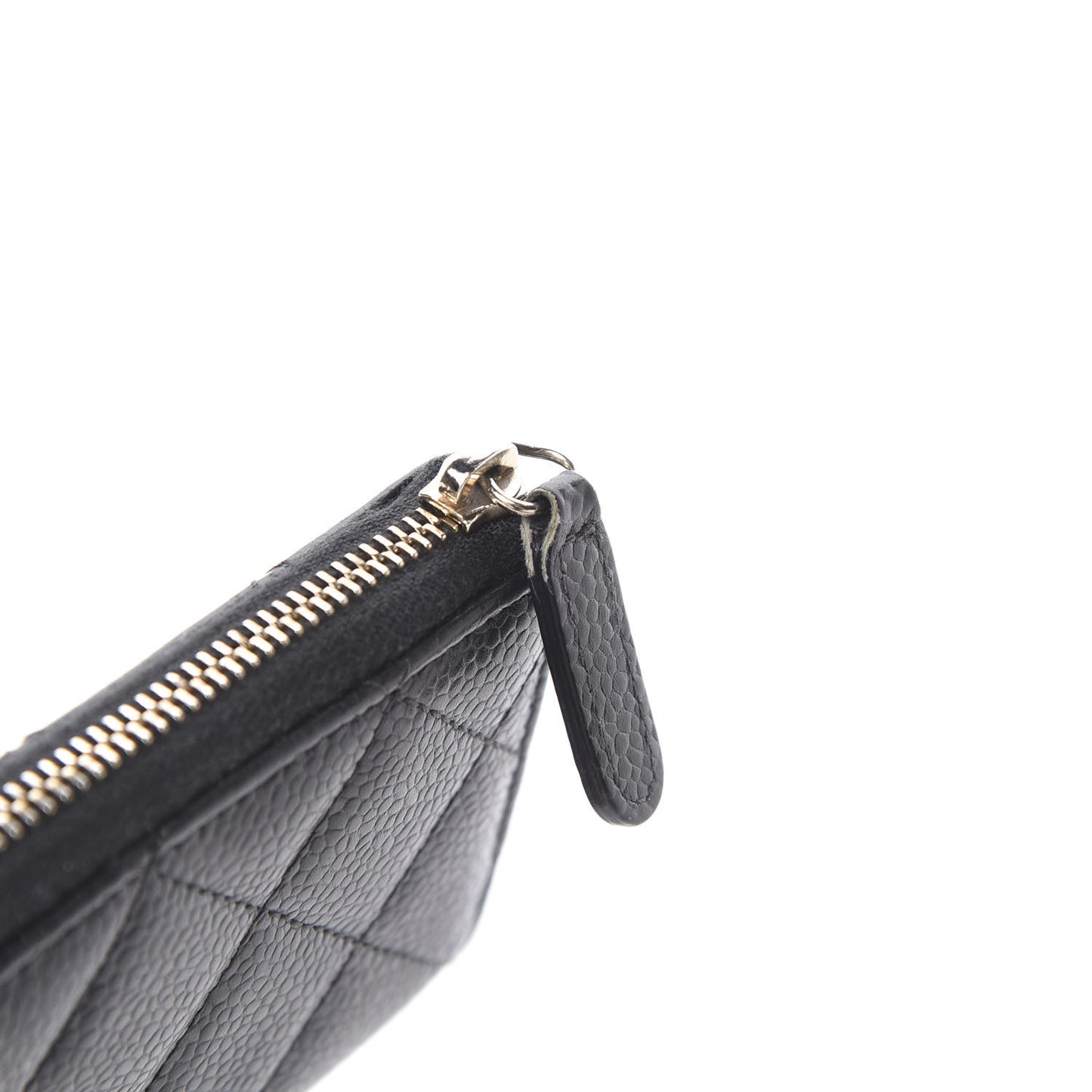 Caviar Quilted Zipped Key Holder Case Black