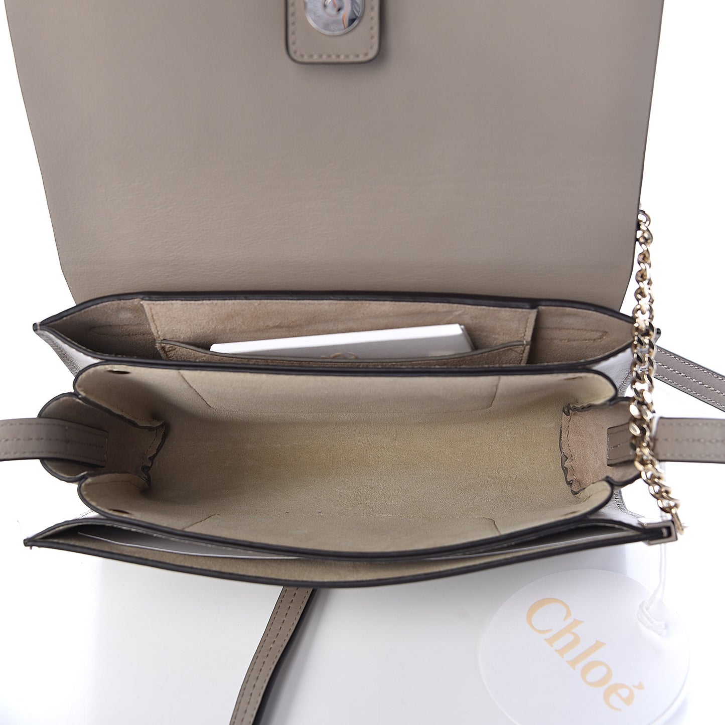 Suede Calfskin Small Faye Shoulder Bag Motty Grey