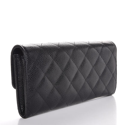 Chanel Caviar Quilted Large Flap Wallet Black 3 of 9