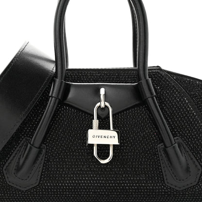 Givenchy Lambskin Satin Strass Mini Antigona Stretch Black 7 of 9