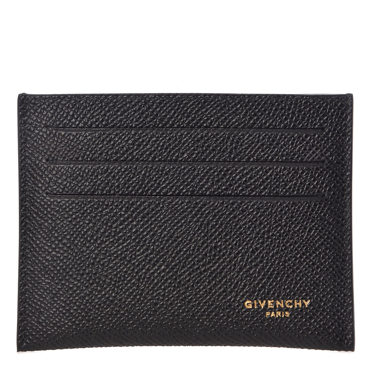 Grained Calfskin Card Holder Black