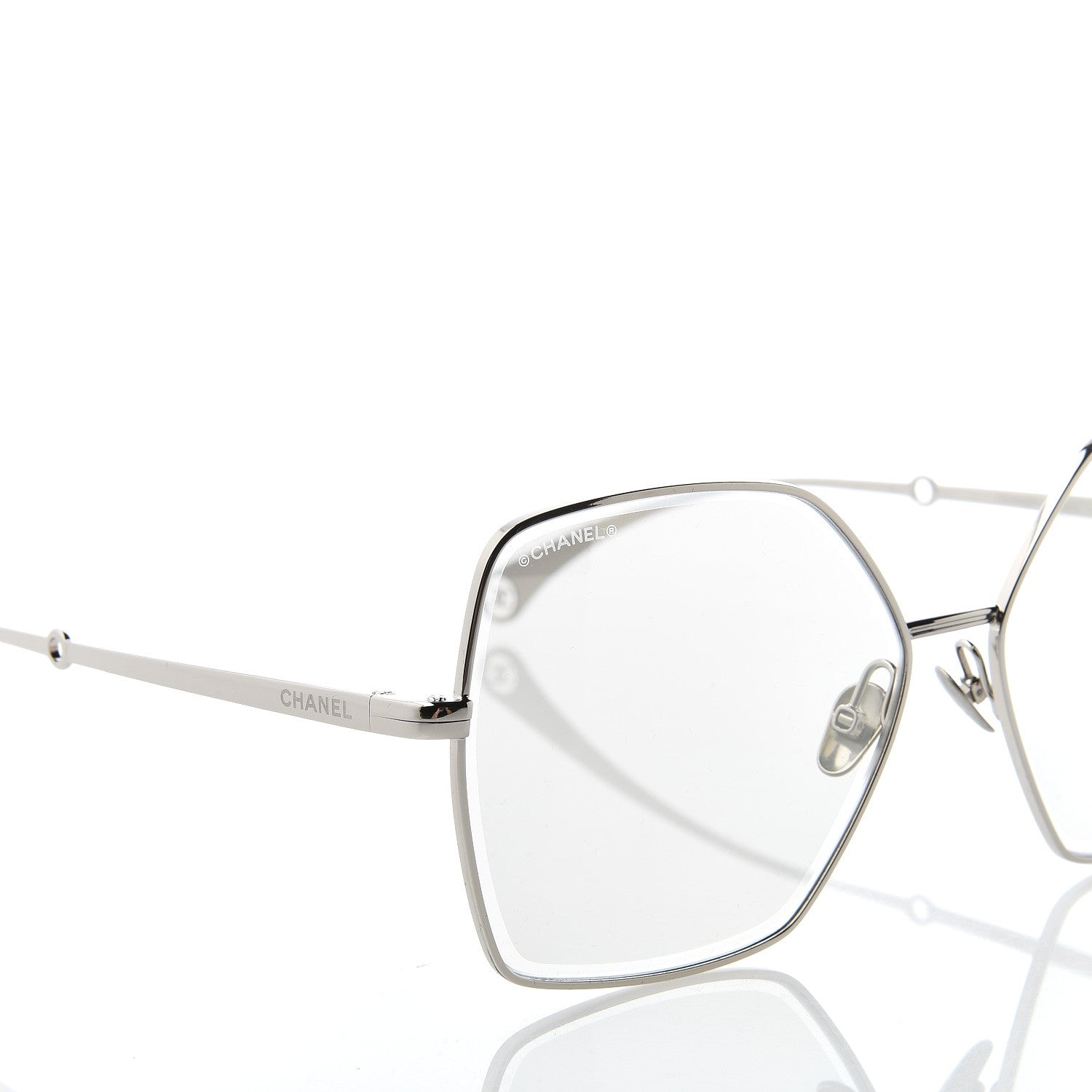 Chanel Butterfly Removable Pearl Chain Sunglasses 4262 Silver 8 of 9