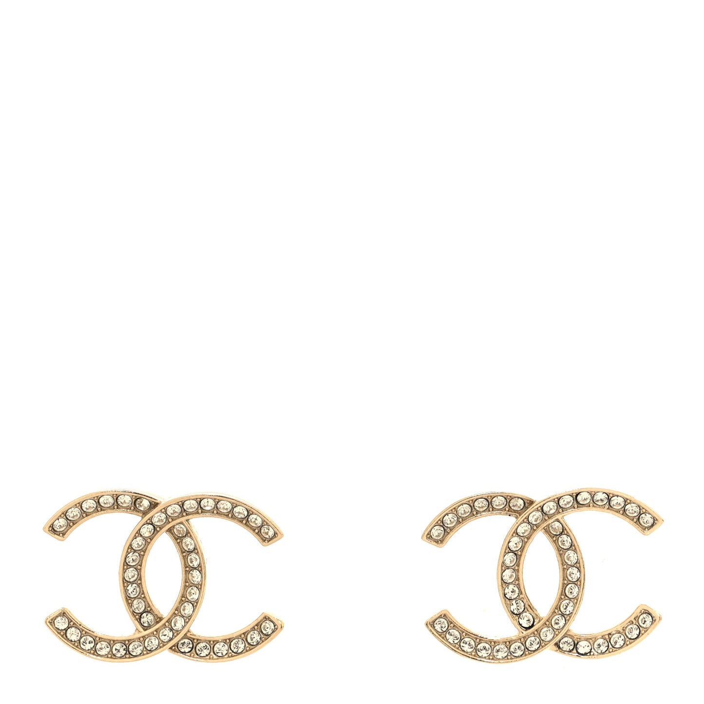 Crystal CC Earrings Light Gold