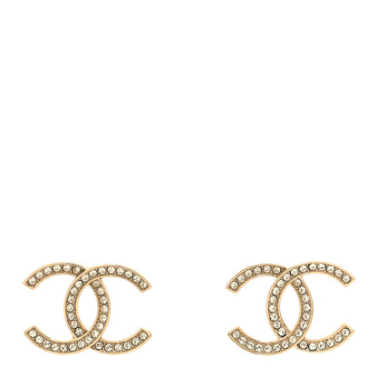 Chanel Crystal CC Earrings Light Gold 1 of 5