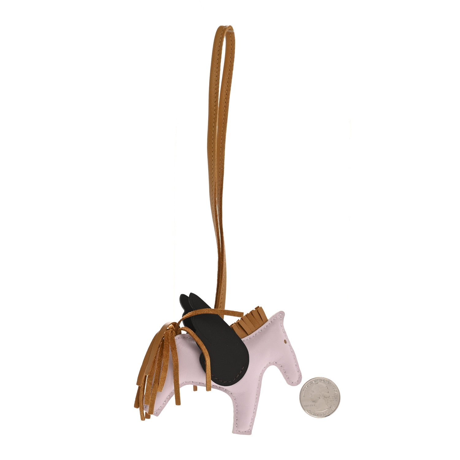 Hermes Milo Lambskin Grigri Rodeo Pegase Horse Bag Charm PM Mauve Pale Sesame Ebene 2 of 5
