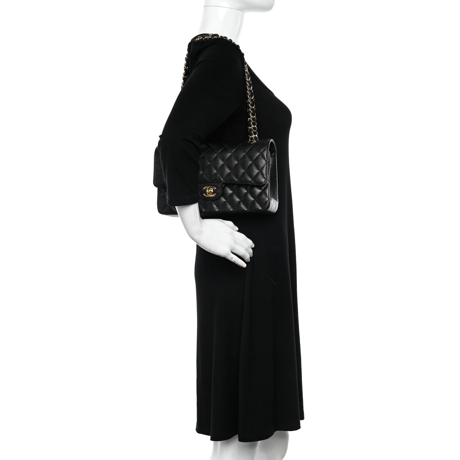 Chanel Caviar Quilted Medium Double Flap Black 2 of 11
