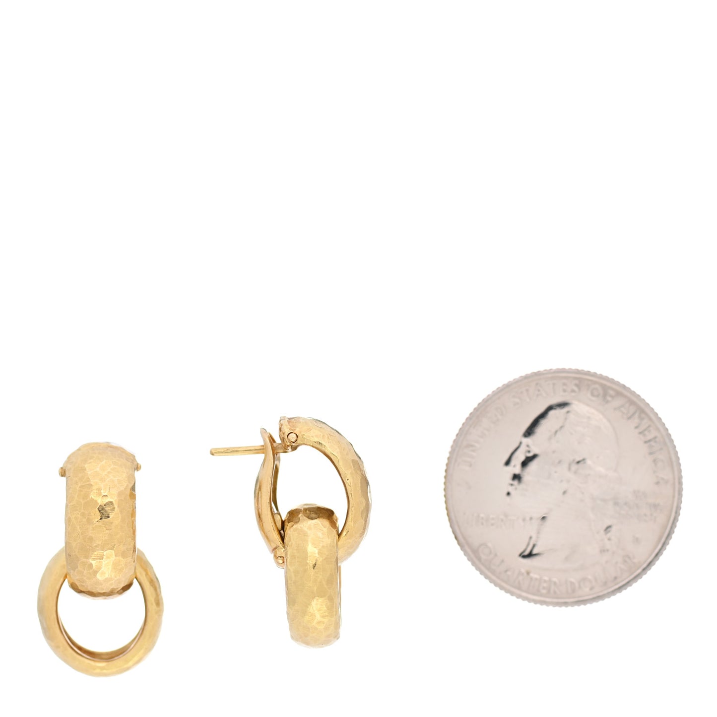 18K Yellow Gold Paloma Picasso Hammered Hoop Earrings