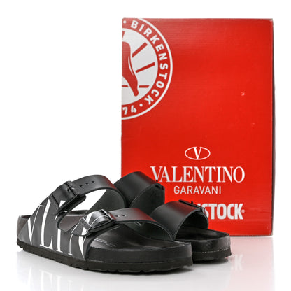 Valentino Garavani Calfskin VLTN Birkenstock Slide Sandals 40 Black 9 of 9