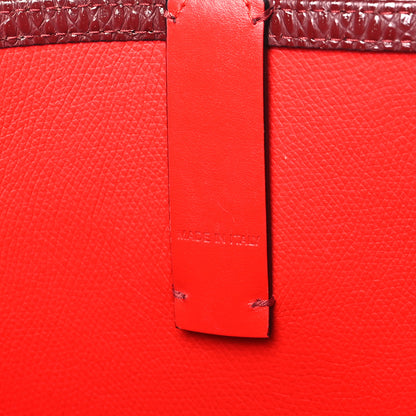 Christian Louboutin Calfskin Jurassic Embossed Spiked Small East West Cabata Tote Burgundy 8 of 10