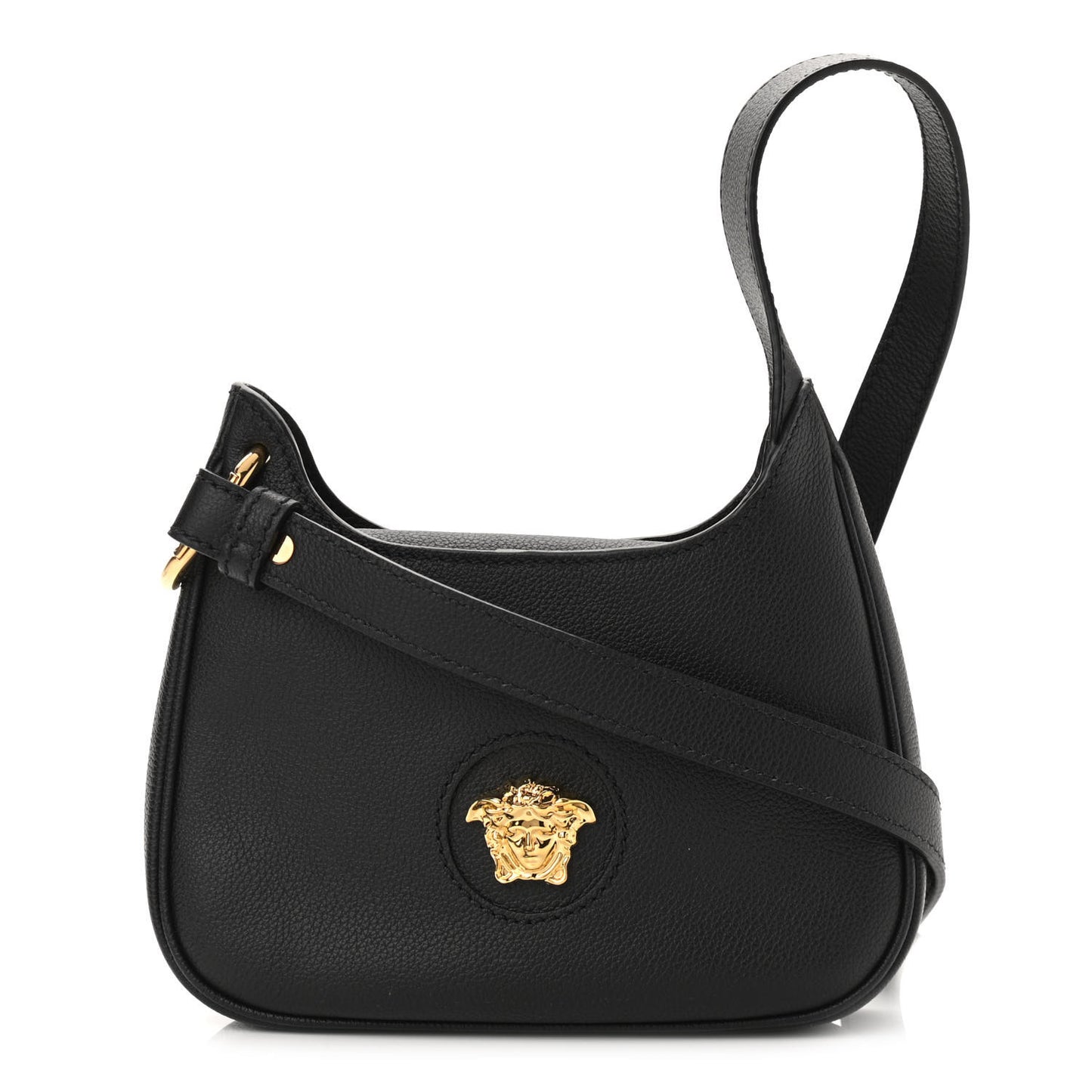 Calfskin La Medusa Small Hobo Crossbody Black