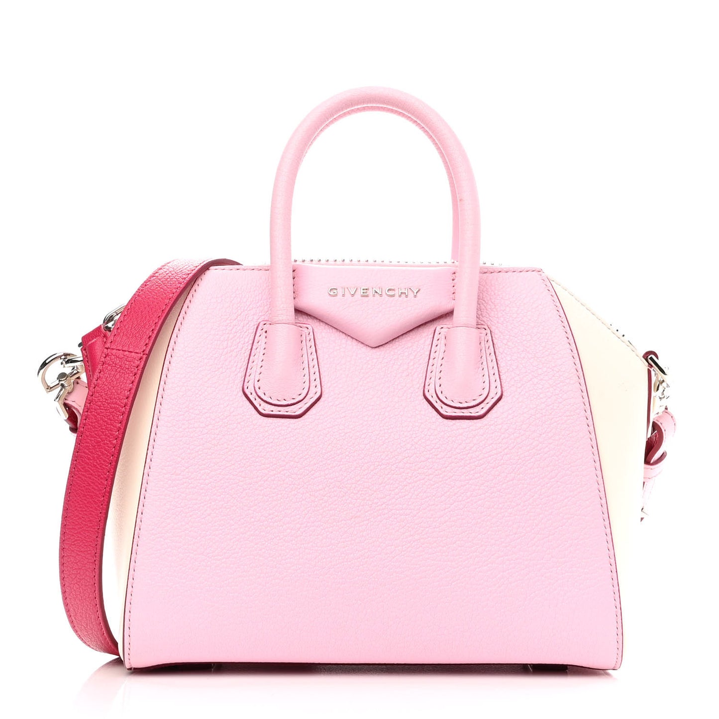 Sugar Goatskin Mini Tri-Color Antigona Bright Pink White Fuchsia