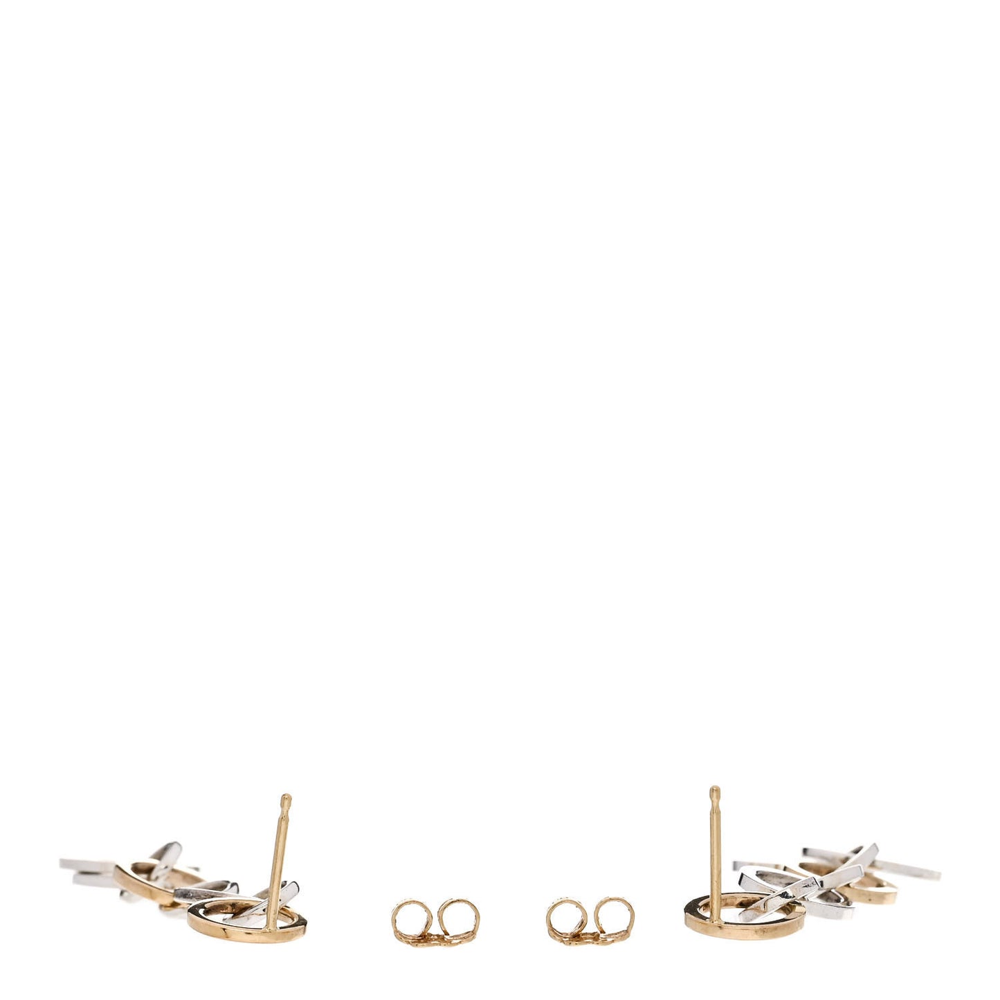 Sterling Silver 18K Yellow Gold Multi Circle Dangle Earrings