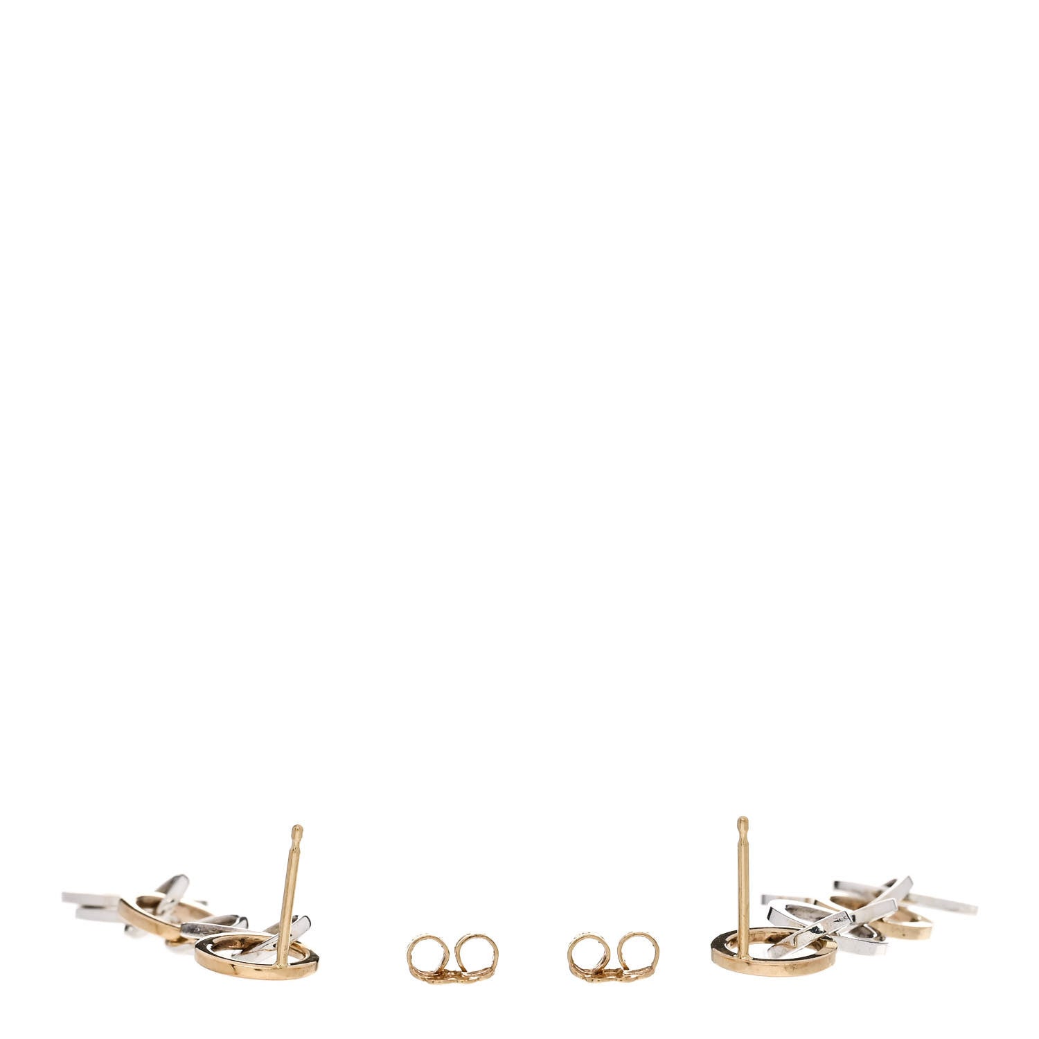 Tiffany Sterling Silver 18K Yellow Gold Multi Circle Dangle Earrings 3 of 4