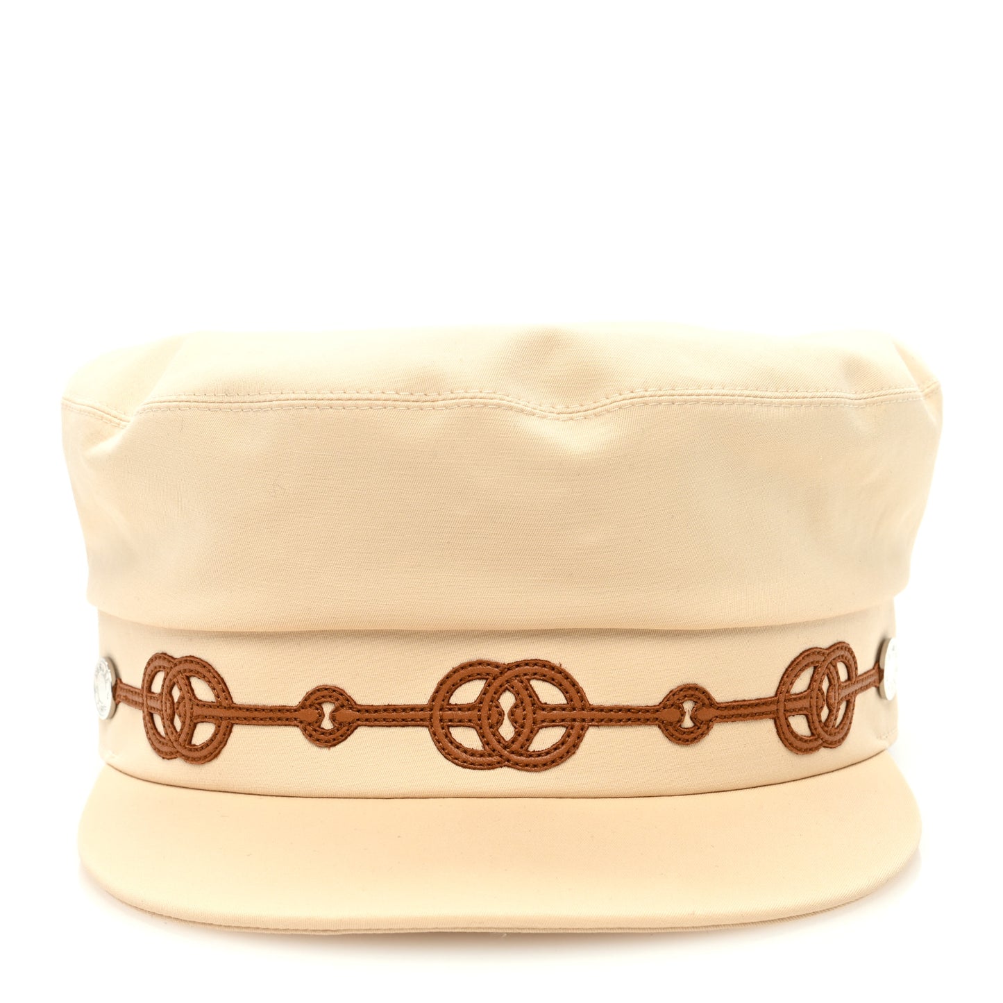 Double Linen Twill Casquette Cabourg Cliquetis Cap 57 White Creme