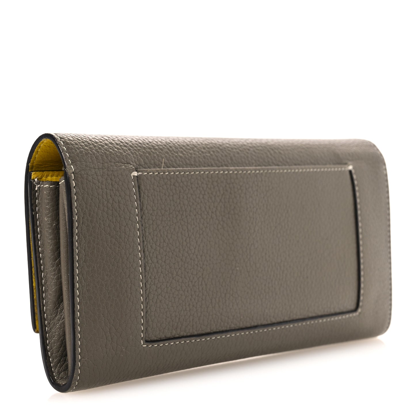 Drummed Calfskin Large Multifunction Flap Wallet Souris