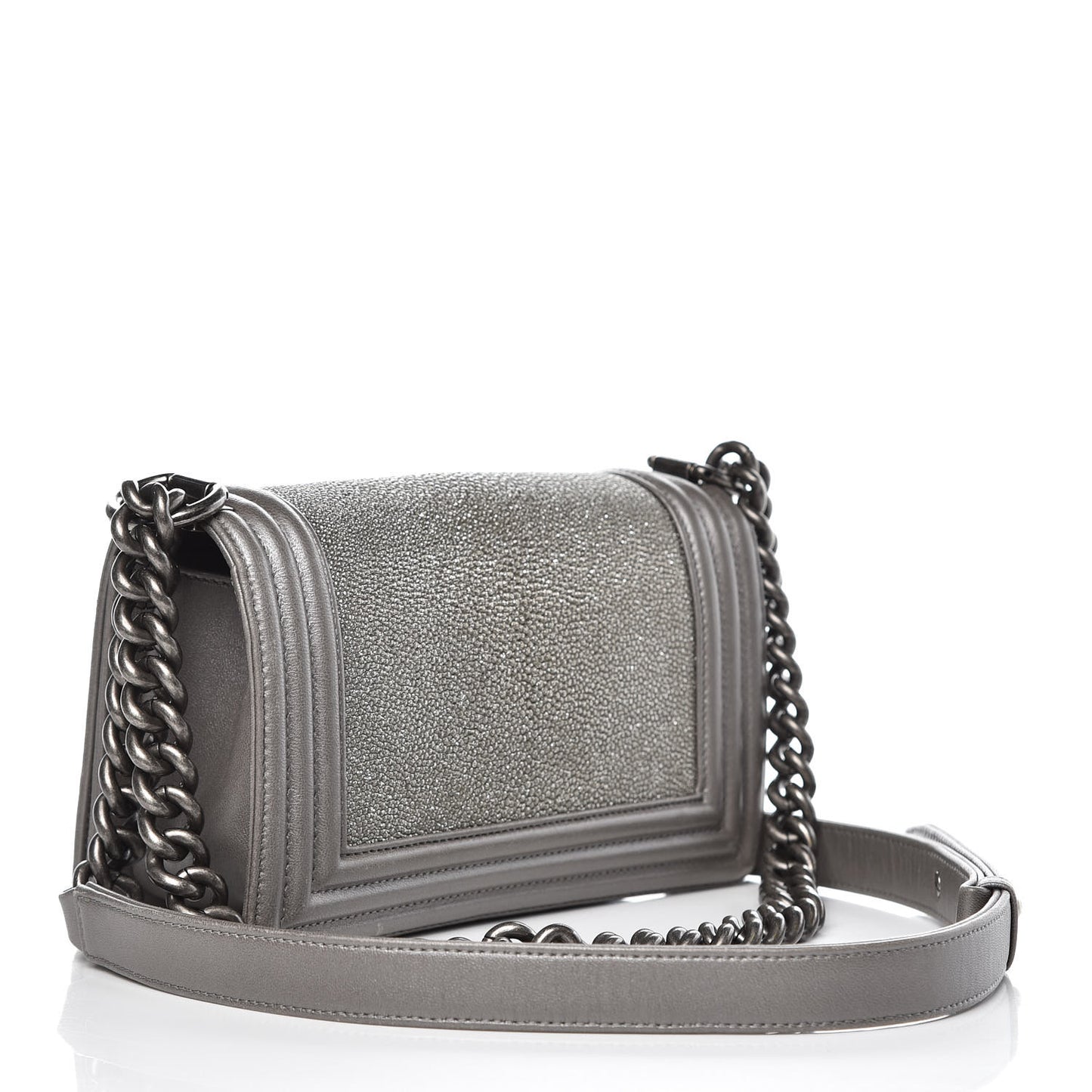 Galuchat Stingray Small Boy Flap Silver