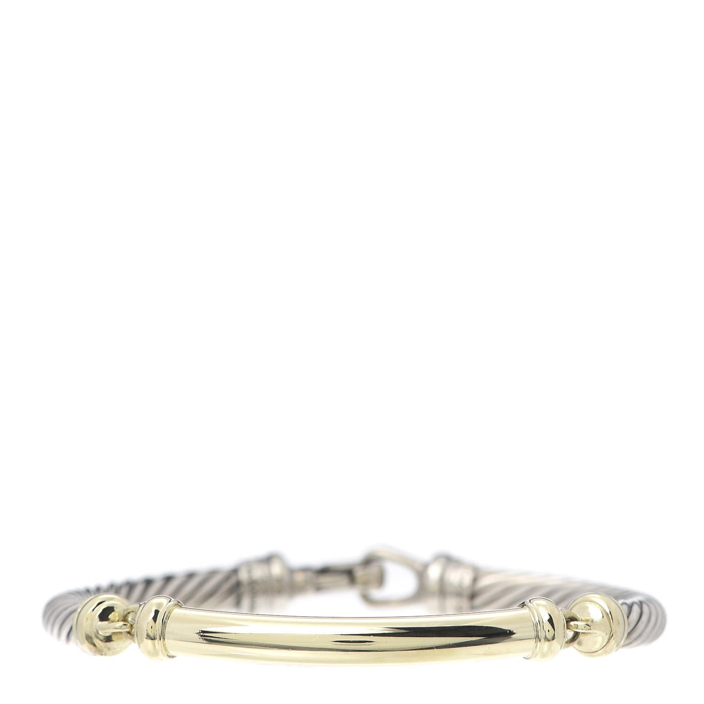 Sterling Silver 14K Yellow Gold 5mm Metro Cable Bracelet