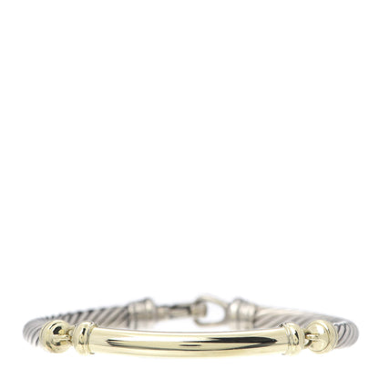 David Yurman Sterling Silver 14K Yellow Gold 5mm Metro Cable Bracelet 1 of 6