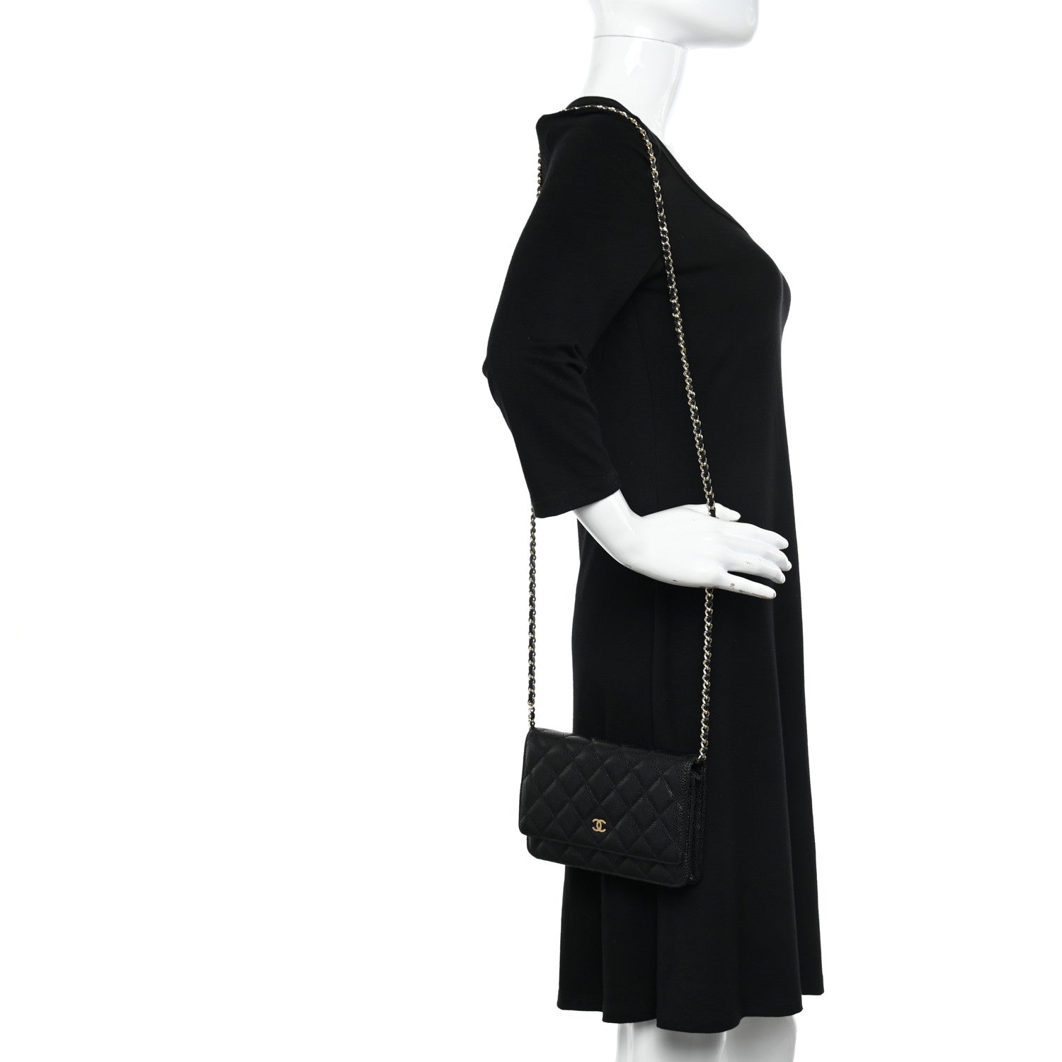 Chanel Caviar Quilted Wallet on Chain WOC Black 2 of 13