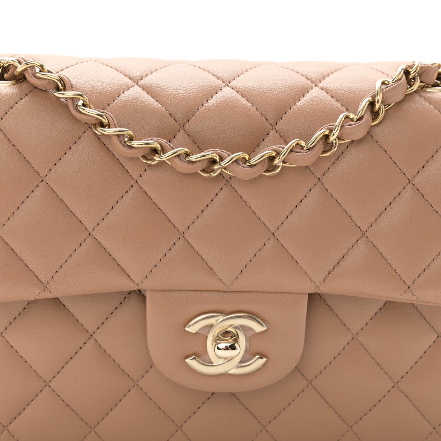 Chanel Lambskin Quilted Small Double Flap Beige 8 of 11