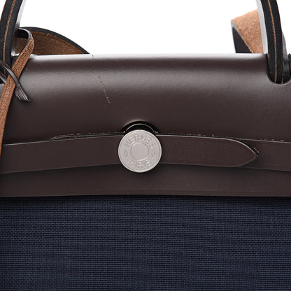 Hermes Vache Hunter Toile Herbag Zip 31 PM Bleu Marine Ebene 11 of 11