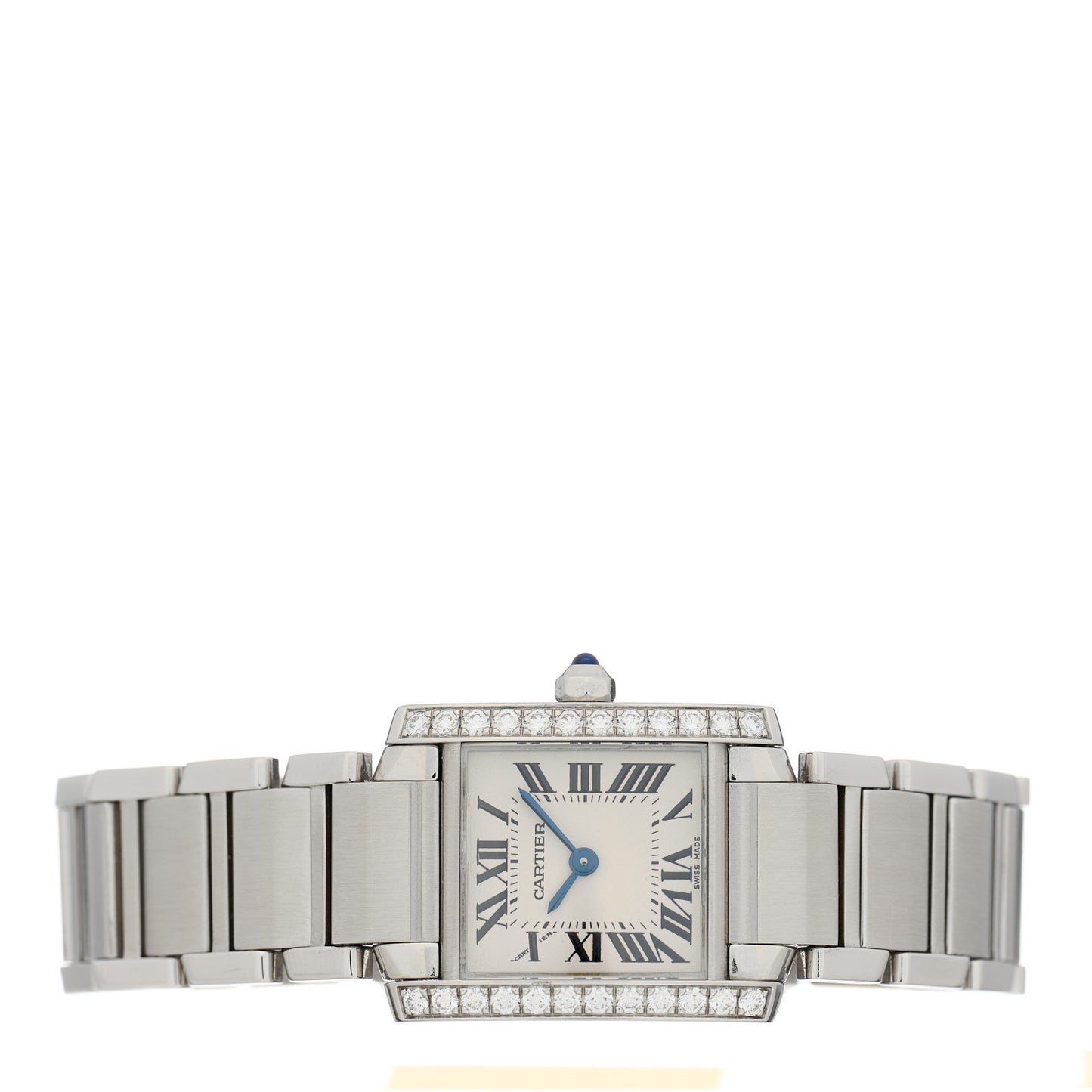 Stainless Steel Diamond Bezel 20mm Tank Francaise Quartz Watch