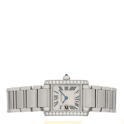 Cartier Stainless Steel Diamond Bezel 20mm Tank Francaise Quartz Watch 2 of 5